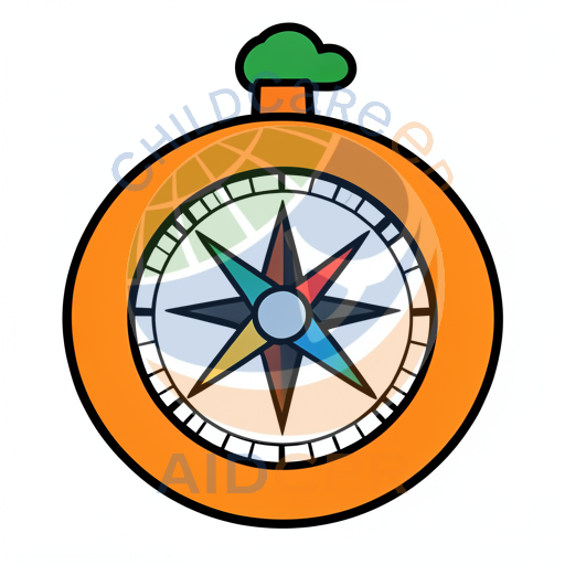 Orange compass with green top