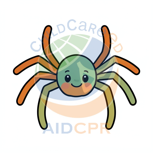 Cute smiling spider with orange cheeks