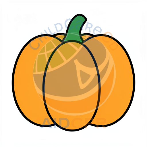 Cartoon pumpkin with three sections