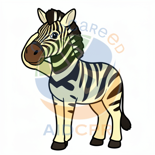 Cute zebra standing with striped pattern