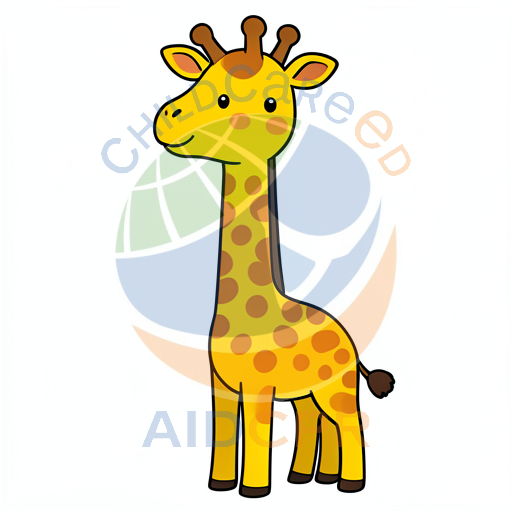 Cute giraffe standing with spotted pattern