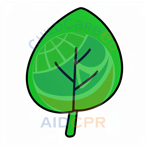 Green leaf with simple tree branch design
