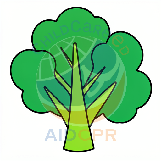 Green tree with three leafy branches