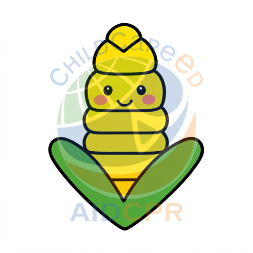 Cute yellow corn with smiling face
