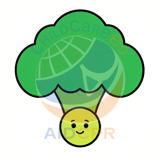 Happy broccoli with smiling face