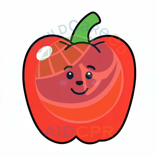 Happy red pepper with smiling face