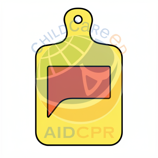Yellow cutting board with red rectangle