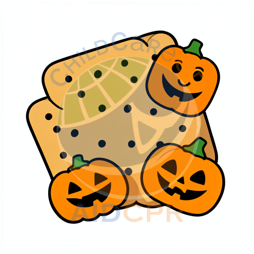 Happy pumpkins hugging a cracker