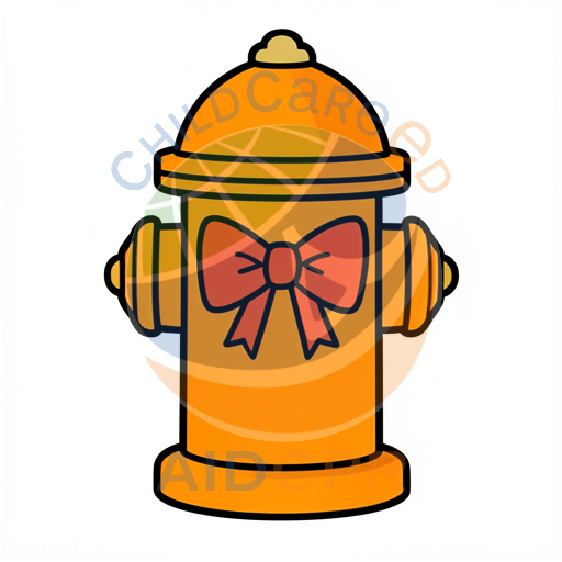 Orange fire hydrant with red bow