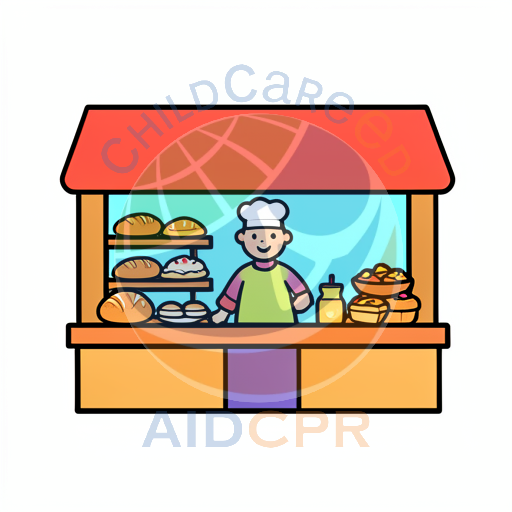 Baker smiling behind bakery counter