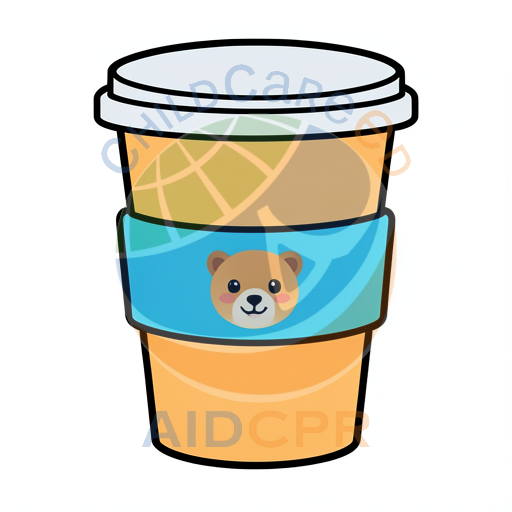 Cute bear face on coffee cup