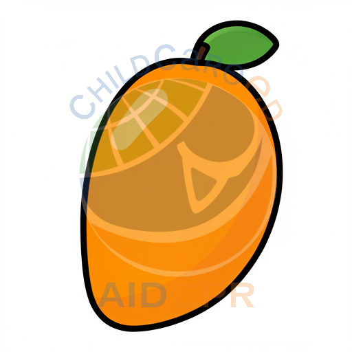 Bright orange fruit with a single leaf