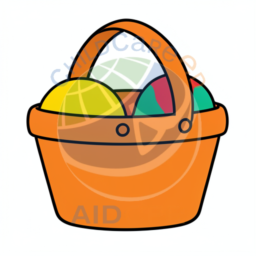 Child-friendly Easter egg basket with handle