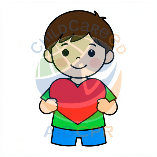 Child smiling while embracing heart