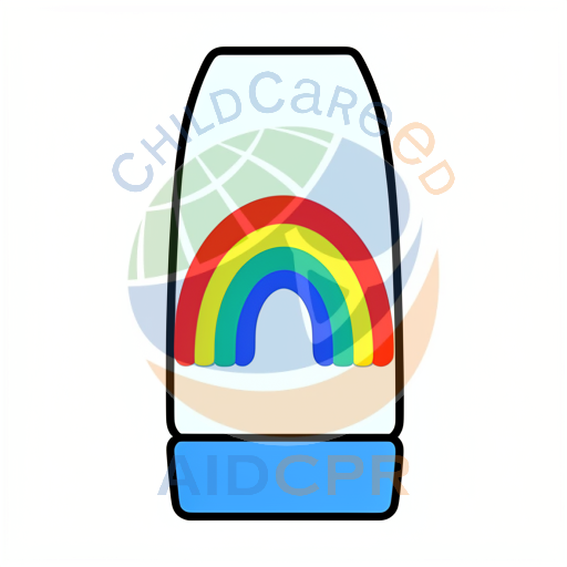 Rainbow inside a clear bottle