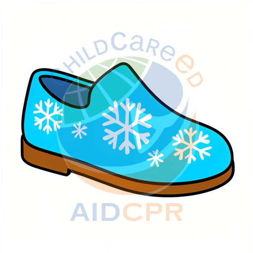 Blue snowflake-patterned child's winter boot
