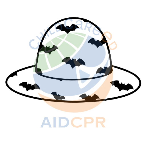 Yellow witch hat with bat pattern coloring page