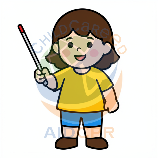 Child holding a pointer stick