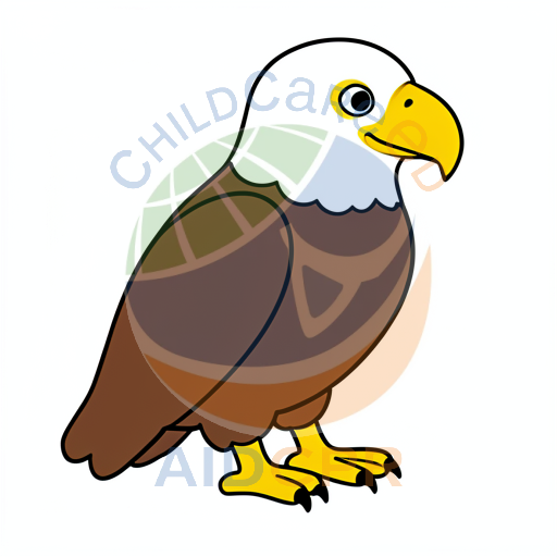 Bald eagle perched with yellow beak