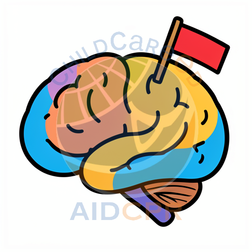 Brain with flag celebrating learning