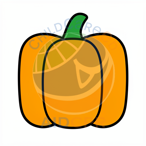 Happy pumpkin smiling with stem