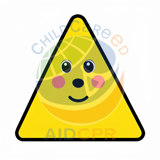 Yellow triangle with smiling face