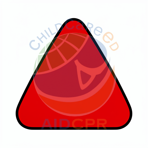 Bold red triangle with black border