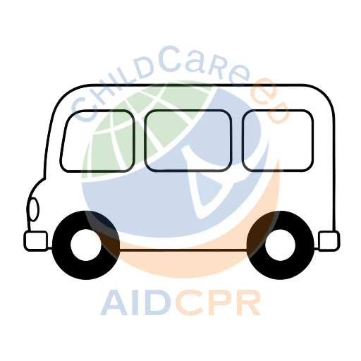 Red bus with three windows - ChildCareEd