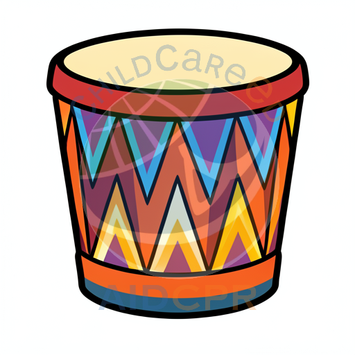 Colorful drum with zigzag pattern
