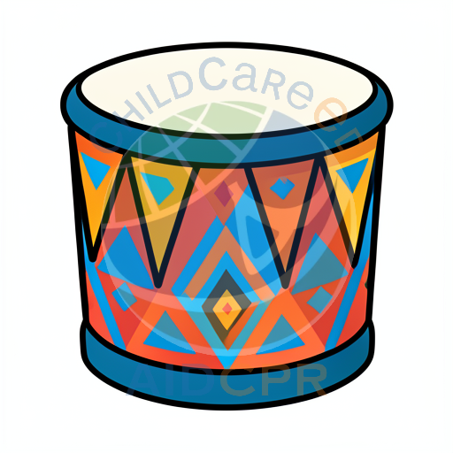 Colorful drum with geometric patterns