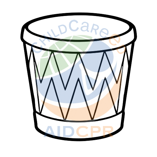 Colorful drum with zigzag pattern coloring page