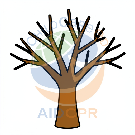 Bare tree with brown trunk and branches