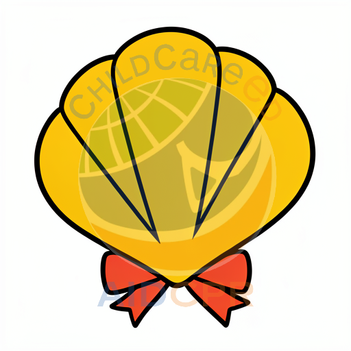 Yellow seashell with red bow