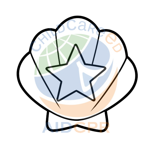 Red Star Inside Shaped Shell coloring page
