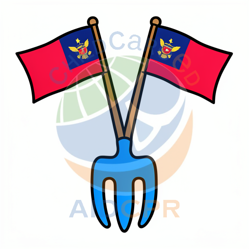 Fork holding two flags with eagles
