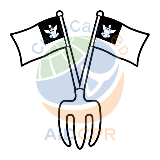 Fork holding two flags with eagles coloring page