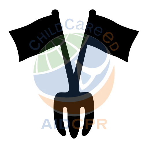 Fork holding two flags with eagles silhouette