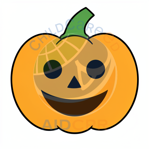Friendly jack-o'-lantern with black features