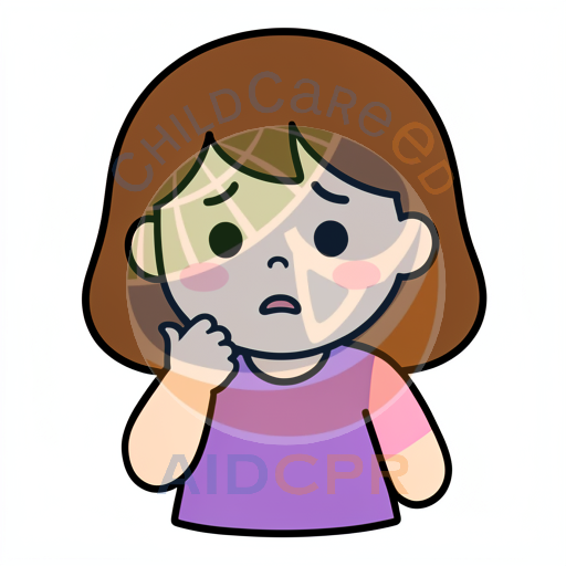 Child pondering question with thoughtful expression