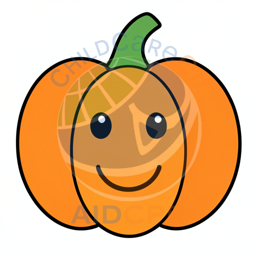 Friendly pumpkin character with cheerful expression