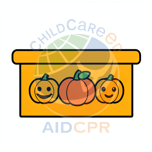 Three smiling pumpkins in a basket