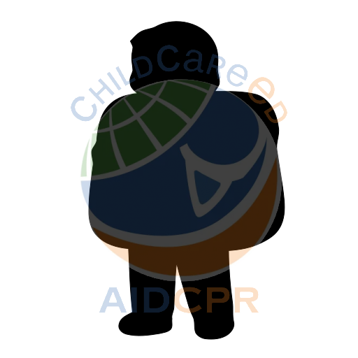 Boy with backpack pointing cheerfully silhouette