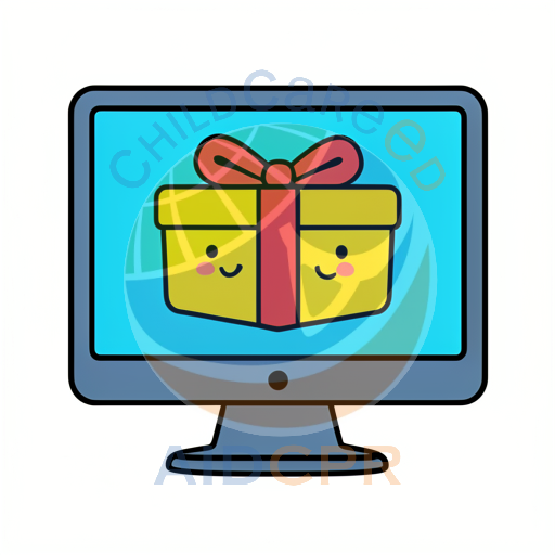 Happy gift box on computer screen