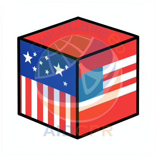Cube with American flag design