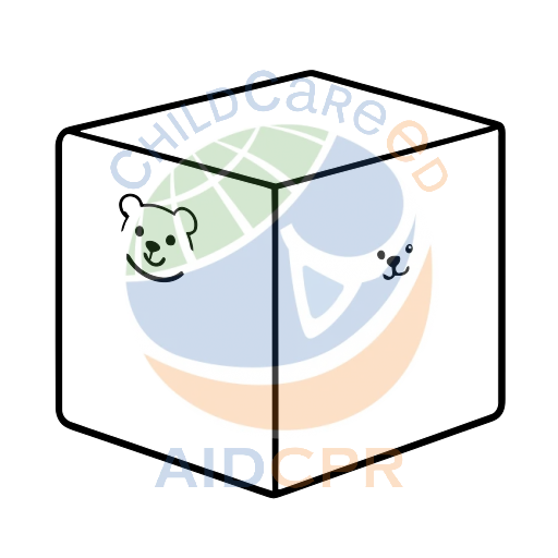 Yellow cube with two smiling bear faces coloring page