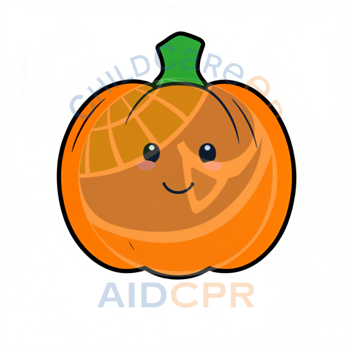 Friendly pumpkin character with cheerful expression