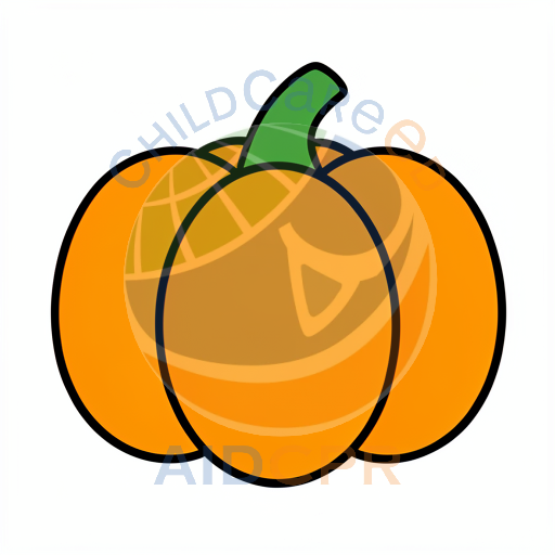 Bright orange pumpkin with stem