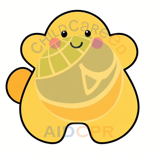 Yellow smiling creature with round cheeks