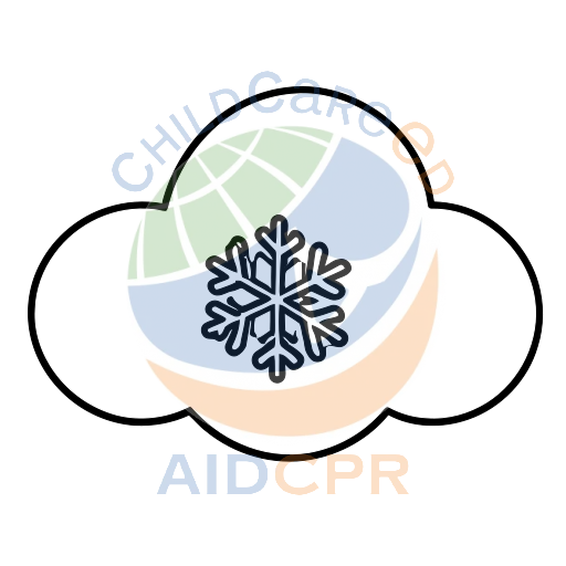 Blue snowflake inside fluffy cloud coloring page