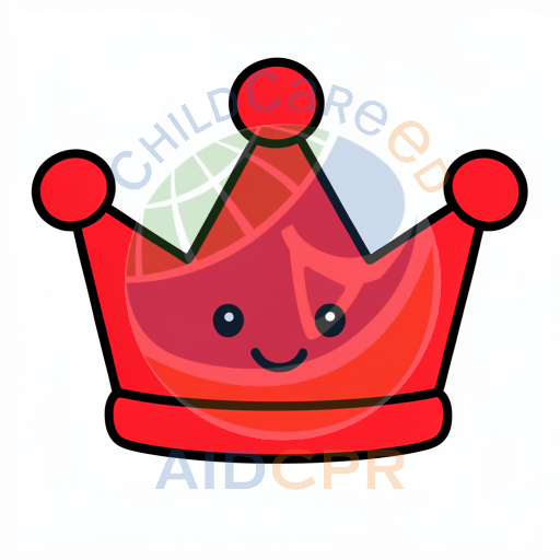 Red smiling crown with three points